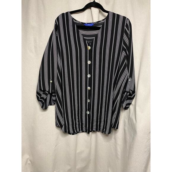 Apt 9 black pinstriped woman’s top size XL - Picture 1 of 3